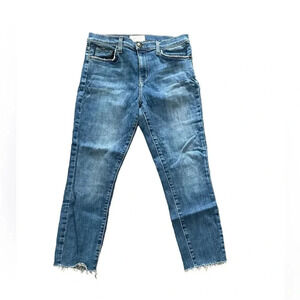 Current/Elliott cropped Jeans High Waisted Stiletto Raw Hem 29